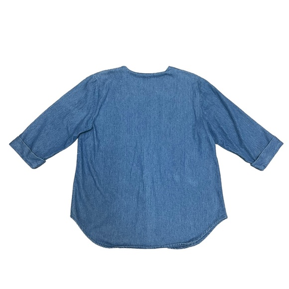 VTG 80s Country Wear Denim Patchwork Butterfly Shirt Size 8 S or M Bird Watcher - Picture 2 of 12